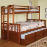 UNIVERSITY II Twin/Full Bunk Bed in Oak Finish